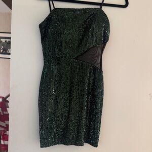 Elegant Green Sequin Dress alt